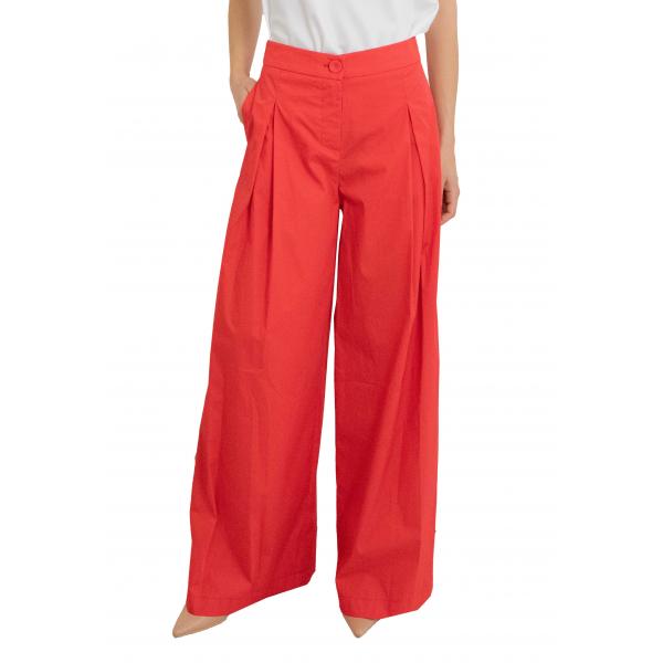 Pantaloni palazzo a vita alta con pince frontali Imperial